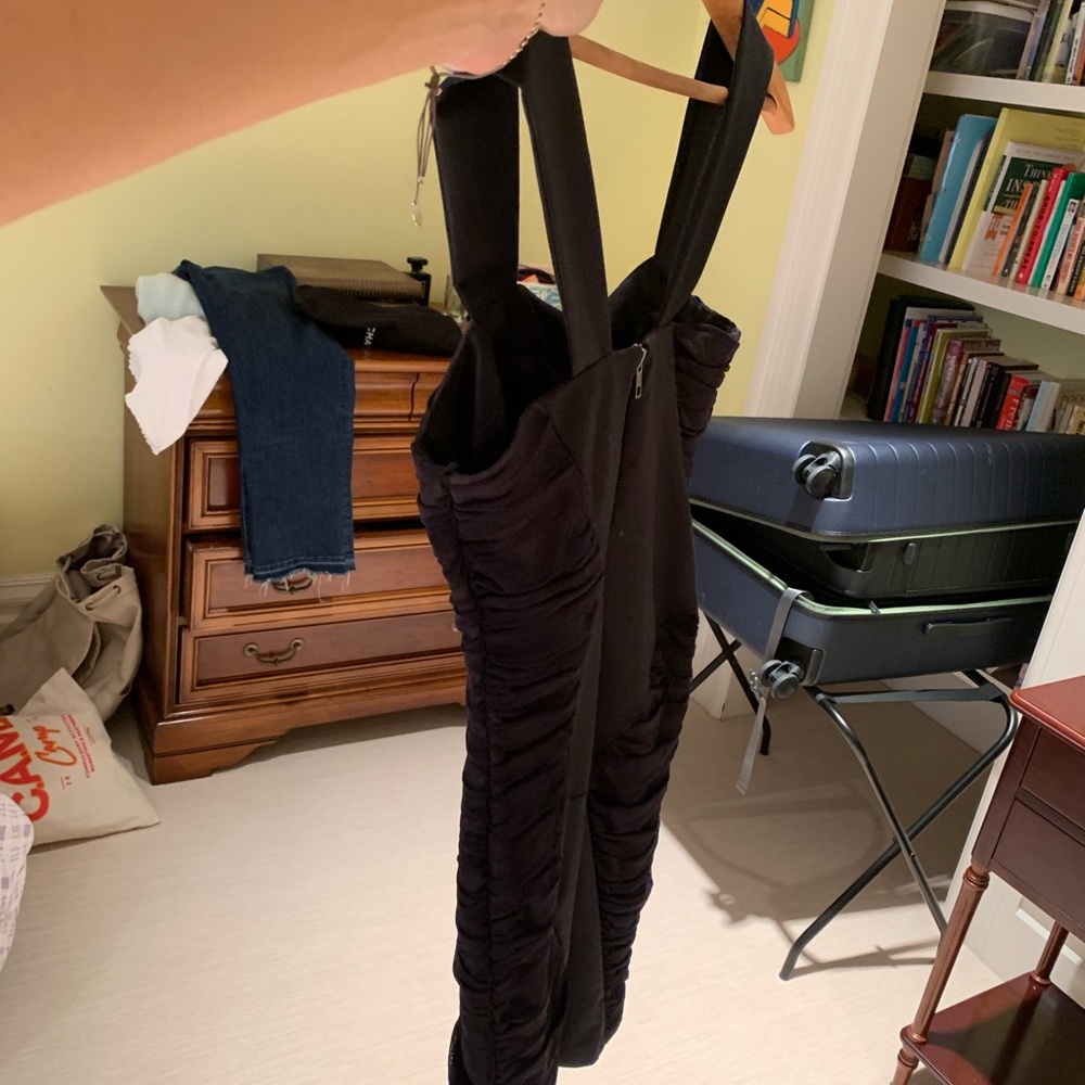 Fitted black mini dress